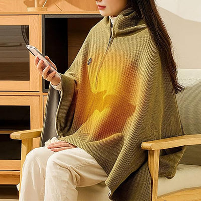 Heated Blanket Electric Throw Shawl Wraps for Women USB Powered Fast Heating Electric Blanket Zipper Fleece Warm Shawl