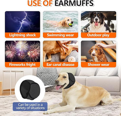 Quiet Ears for Dogs & Calming Dog Snood Reusable, Adjustable Anxiety Relief for Bathing, Grooming, Thunderstorm & Fireworks Grey M