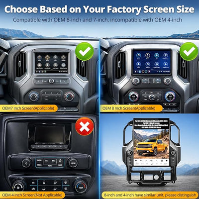 AuCar 836 Android 13 15.6 Inch Touch Screen Car Radio for GMC Sierra Chevrolet Silverado 2019-2025 Head Unit Wireless Carplay Android Auto Multimedia GPS Navigation, 128GB, US 1 Yr Service