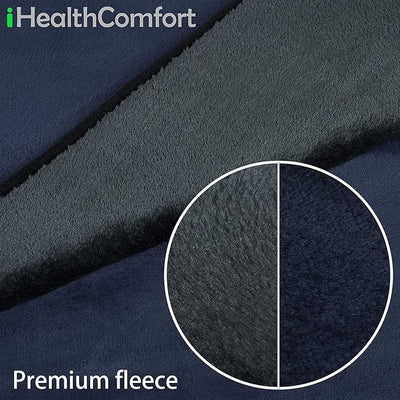 Machine Washable Electric Heated Blanket,12Volt Car Travel Blanket with Hi/M/Lo Heating 30/45/60 mins Auto-Off Timer,Warm for Truck/SUV/Van Driving(55.1"x39.4")(Navy Blue and Grey)