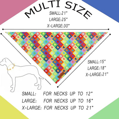 Realeaf Pride Dog Bandanas 2 Pack, LGBT Rainbow Scarves Bibs for Dogs, Premium Durable Fabric, Triangle Reversible Bandana for Small Medium Large and Extra Large Dogs Pets (Large)