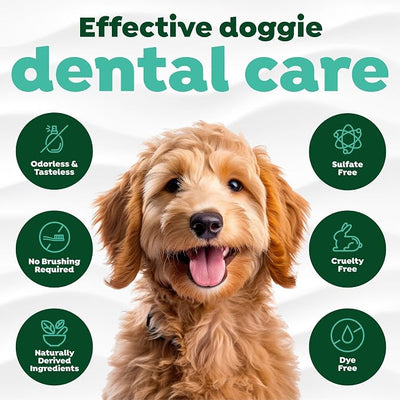TropiClean Fresh Breath Advanced Whitening Water Additive for Dogs, Max Strength Dog Teeth Cleaning and Breath Freshener Solution, 33.8oz