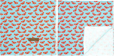 Lionheart glory Blue Stripe Dog Bandana 1 Pack Washable Soft Dog Scarf, Square Adjustable Dog Bandanas for Medium Large Dogs, N:Crabs