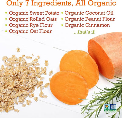 Riley's Dog Biscuits - Organic & Crunchy Small Dog Treats for Training and Reward - All Natural Bone Biscuits Made in USA - 12oz, Sweet Potato