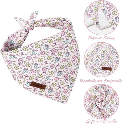 Easter Dog Bandana - Cute Pastel Egg Dog Neck Scarf, Soft Girly Spring Pet Bib for Medium Large Dogs, Easter Photo Dogs Cats Prop for Daily Use Parties & Pet Photography L
