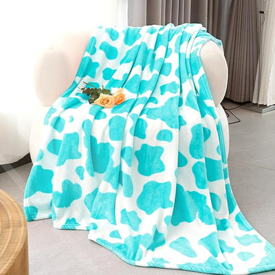 Blue Throw Blanket for Bed, Blue Gifts for Women Teen Girls Birthday, Soft Cozy Plush Cyan Fleece Blanket Throws for Couch Decor, Camping, Travel, All Season 50" x 60"