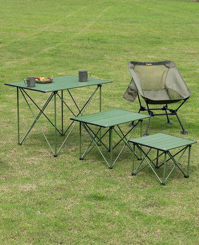 iClimb Ultralight Compact Camping Folding Table with Carry Bag (Reinforced Green - S)