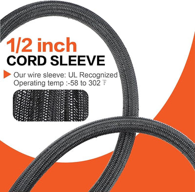 4 Gauge Wire(25ft Each - Red/Black) Copper Clad Aluminum CCA Automotive Wire with 50ft 1/2" Cable Sleeve - Ideal for Car Audio, Solar, Auto, RV, Marine Power & Ground Cables