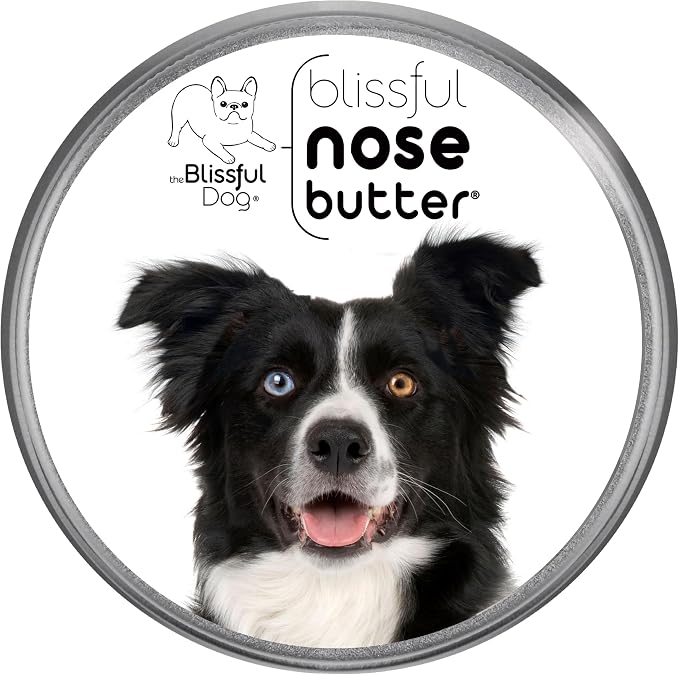 Border Collie Nose Butter for Dry, Cracked Skin, Lick-Safe Dog Nose Balm with Moisturizing Shea Butter, Almond, Olive, and Essential Oils, Pet Supplies, Uncented, 8 oz.