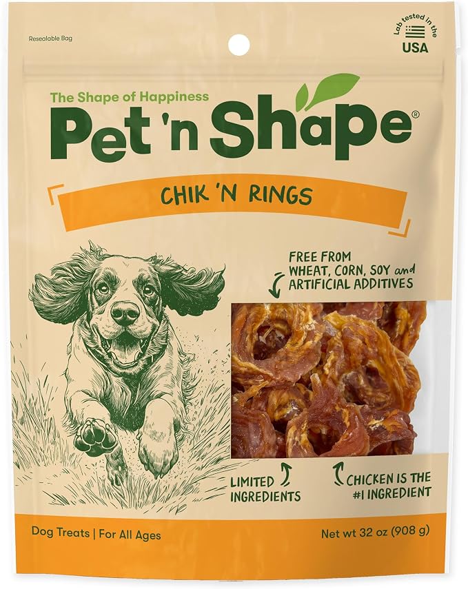 Pet n Shape Chik n Rings – Natural Chicken Breast Jerky Dog Treats, 2 Pound