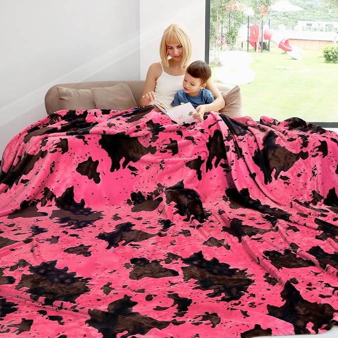 Pink Blanket King Size, Soft Fuzzy Cozy King Fleece Throw Blanket for Couch Bed, Extra Large Plush Bedding for Bedroom All Seasons 90x108 Inches