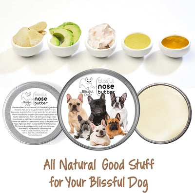 The Blissful Dog French Bulldog Nose Butter, Versatile Dog Nose Balm for Dry Nose, Handcrafted Nose Moisturizer, Easy-to-Apply Dog Essentials, Unscented, 16 oz.