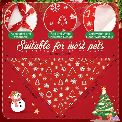 Abbylike 50 Pcs Valentines Day Dog Bandanas Bulk Red and White Polka Dots Stripes Bandanas for Dogs Triangle Kerchief Bibs Scarf for Pet Romantic Costume Photo Props Accessories(19.7 x 13.8 x 13.8)