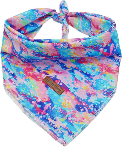 Lionheart Colorful Dog Bandana - Washable Soft Dog Scarf, Square Adjustable for Medium-Large Dogs