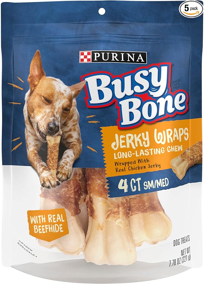 Jerky Wraps Grain Free Small/Medium Breed Beefhide and Chicken Jerky Dog Treats - (Pack of 5) 4 ct. Pouches