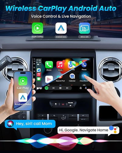 Car Radio Stereo for Ford F150 2009-2014: Android 13 9 inch Touchscreen Head Unit Wireless CarPlay Android Auto GPS Upgrade 5G WiFi SWC FM AM RDS DSP Free Backup Camera