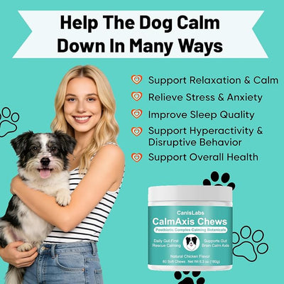 Chews, Calming Chews for Dogs, Soothe Your Pet's Emotions, Reduce Stress and Anxiety for Puppies Small All Dogs, 60 Count (1pc)