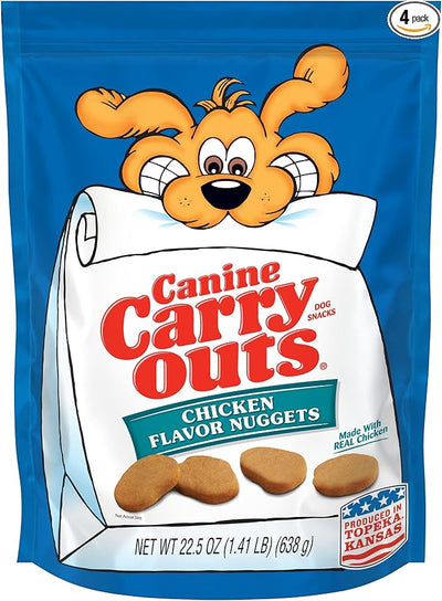 Canine Carry Outs Dog Treats, Chicken Flavor Nuggets, 22.5 Ounce (Pack of 4), Made with Real Chicken