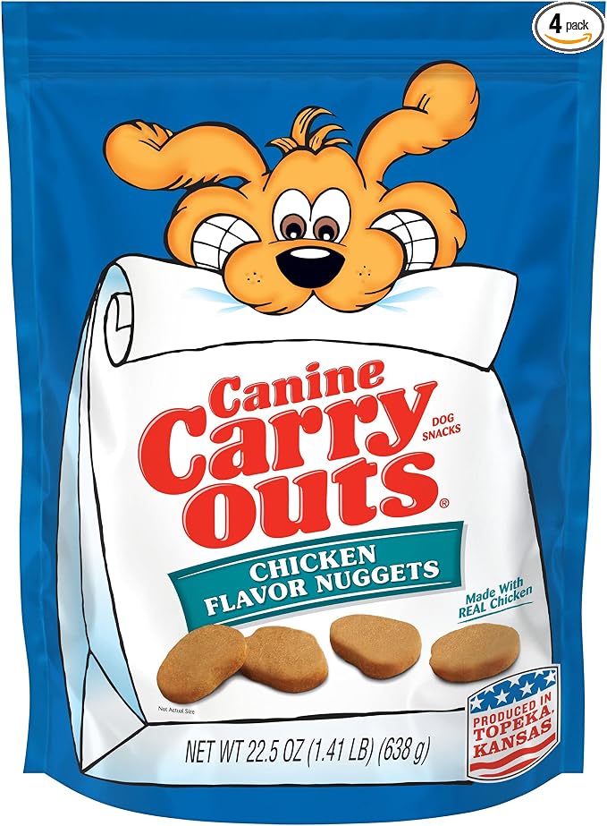 Canine Carry Outs Dog Treats, Chicken Flavor Nuggets, 22.5 Ounce (Pack of 4), Made with Real Chicken
