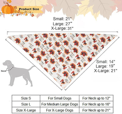 ADOGGYGO Thanksgiving Dog Bandana Fall Autumn Pet Bandana Reversible Triangle Bibs Scarf Accessories for Small Dogs Pets (Small, Thanksgiving)