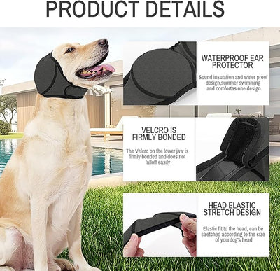 Dog Ear Muffs for Noise Protection, Soft Quiet Dog Ear Headband, Dog Ear Covers for Anxiety Relief, Calming No Flap Ear Wraps for Dog Hematoma Fireworks Thunderstorms Bathing Grooming