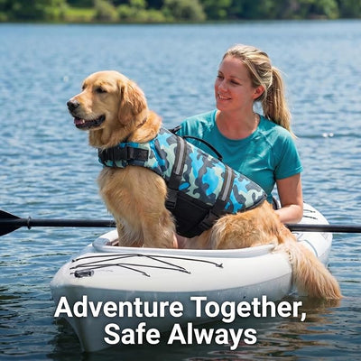 Doglay Dog Life Jacket with Rescue Handle, Dog Life Vest for Swimming Boating, Adjustable Reflective Puppy Swim Vest with Superior Buoyancy for Small Medium Large Dogs