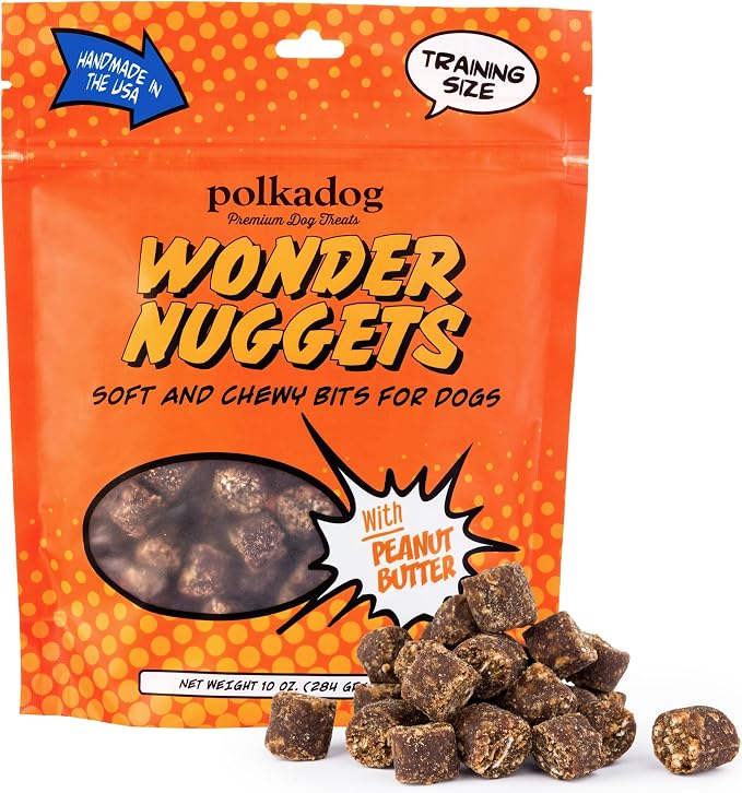 Wonder Nuggets – Soft & Chewy Dog Treats with Peanut Butter – Healthy, Limited Ingredient Training Treats for All Dog Breeds and Ages – Natural, Made in USA – 10 oz