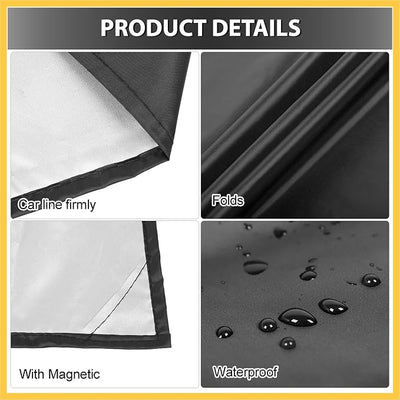 210T Magnetic Car Windshield Cover Sun Shade Snow Frost Ice Guard Waterproof Windshield Protector for SUV 94 x 57.4 Inches Auto Replacement Parts