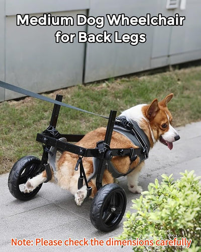 Adjustable Medium Dog Wheelchair for Back Legs, Upgraded Wheel, Disabled Pets, Leg Brace, Mobility Aid for Medium Pets, Hind Limb Rehabilitation, Older, Disabled (L(Chest 25.2-30.7in))