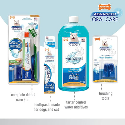 Nylabone Advanced Oral Care Senior Dog Dental Kit with Cushiony Soft-Bristle Toothbrush Senior 3 Count