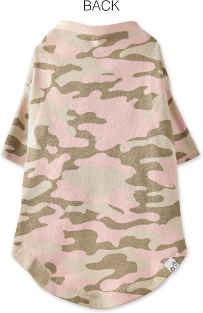 Pet Passion Toby 3-Pack 100% Organic Cotton Dog Short Sleeve T-Shirt Pet Tees for All Breeds, Pink Camo, Medium (20-45 lbs)