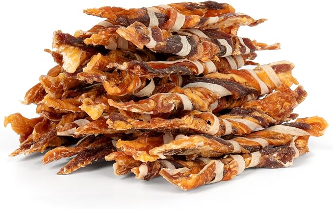 Dog Treats, Triple Flavor Jerky Twist Sticks, 4.5-5 Inch Chicken Duck and Codfish Sticks Chews for Small Dogs, Healthy Snacks, 10.58 oz (30 Count-Pack of 1)