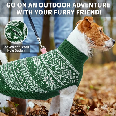 HOMIMP Dog Sweater Argyle - Warm Winter Clothes Puppy Soft Coat, Ugly Dog Sweater for Small Medium and Large Dogs, Pet Clothing Boy Girl, Green 2XL