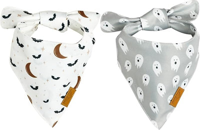 Remy+Roo Dog Bandanas - 2 Pack | Wicked Halloween Dog Bandanas Set | Premium Durable Fabric | Patented Shape Bandanas for Dogs (Halloween, X-Large)