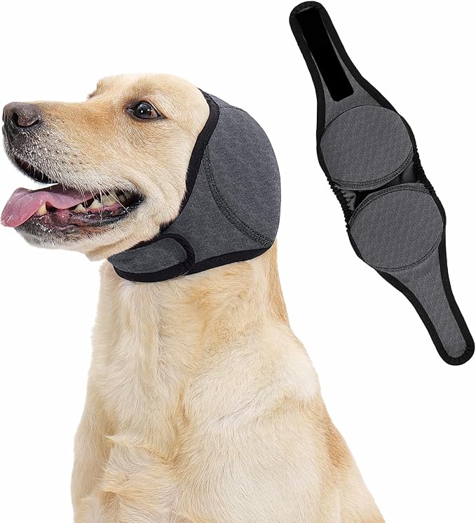 Quiet Ears for Dogs Comfort Calming Hoodie Dog Ear Covers for Noise & Anxiety Relief Ear Wraps for Dog Adjustable Dogs Ear Muffs Noise Protection Firework,Grooming and Force Drying