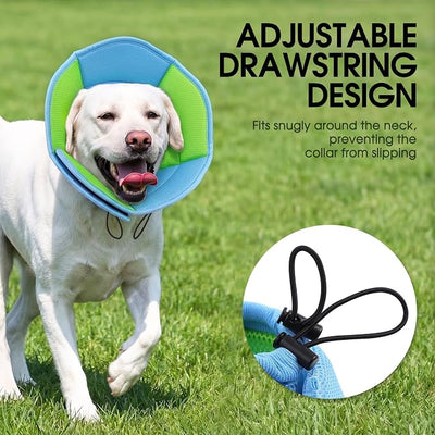 Dog Cone - Soft Cone for Dogs to Stop Licking, Pet E-Collar Alternative After Surgery, Adjustable Pet Recovery Collar for Wound Healing, Light Blue Large