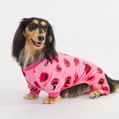Fitwarm Halloween Jack O Lantern Dog Pajamas, Funny Costumes for Small Dogs Girl, Pet Outfit, Pink, Black, Small