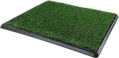 PETMAKER Artificial Grass Puppy Pee Pad with Tray, Reusable Dog Potty Training Mat for Indoor & Outdoor Use, Easy Clean Artificial Turf Surface for Dogs and Small Pets, Fake Grass Potty