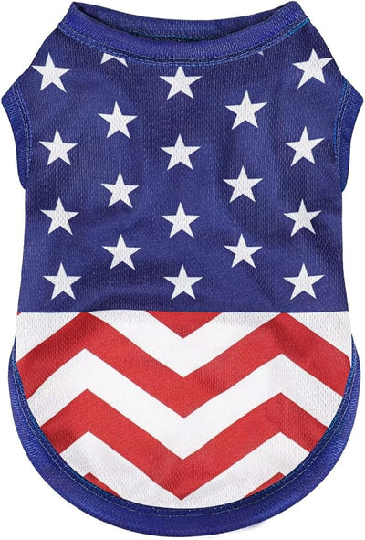 American Flag Inspired Dog Vest: Perfect Dog Shirt, Ideal Tank Top for Everyday Wear, Independence Day Celebrations Quality Materials for a Cute and Stylish Look Classic Blue Star S