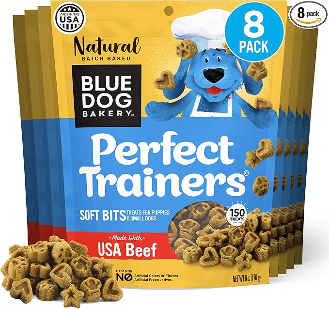 Perfect Trainers, Mini Dog Training Treats, Soft & Chewy, Made w/USA Beef, Healthy Treats, All Natural, Extra Small, 6 oz (Pack of 8)