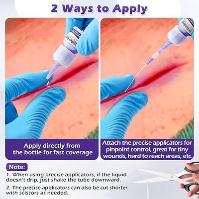 3 Pack 3ml Veterinary Surgical Skin Glue with 10 Applicators, Strong Surgical Adhesive, Blue-Tinted Fast-Acting Tissue Wound Glue, Up to 30 Applications, Ideal for Multi-Pet Households