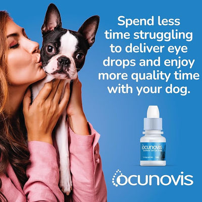 Sentrx - Ocunovis Gel Eye Drops for Dogs and Cats with Dry Eyes, Hydrating Cat and Dog Eye Drops with Hyaluronic Acid, Non-Blurring and Non-Stinging Artificial Tears, 5 ml, 6 Pack
