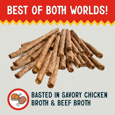 Canine Chews 5" Munchy Rawhide Sticks for Small Dogs Munchy Dog Treat Sticks 100 Pack (Beef & Chicken)