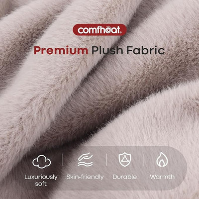 Cordless Heated Blanket, Portable Battery Operated Throw with Rechargeable Pack, 3 Heat Settings, Soft Faux Rabbit Fur Wearable Heating Blanket for Home, Office, Travel, Camping