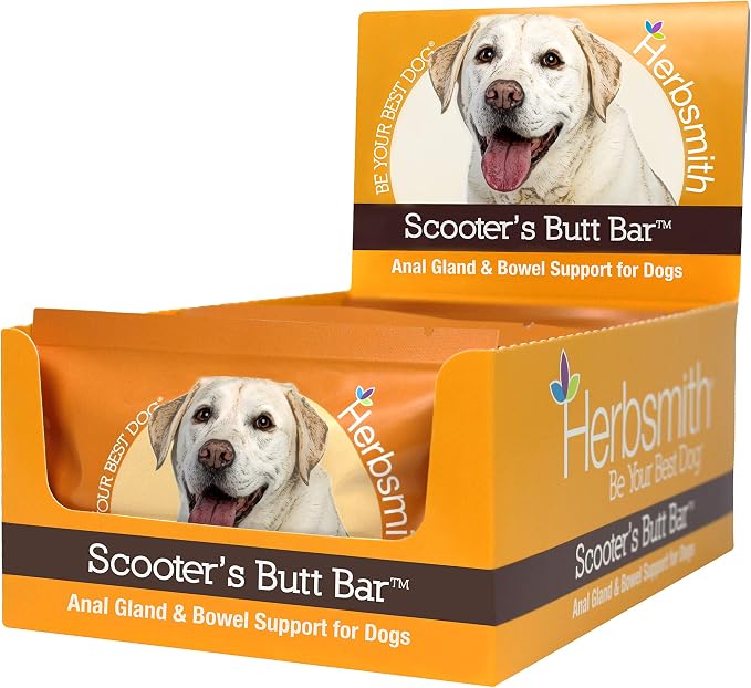 Scooter’s Butt Bars - Anal Gland and Bowel Support with Pumpkin Fiber for Dogs- Digestive Aid for Dogs - Dog Fiber Bars - Case of 8 Large Bars