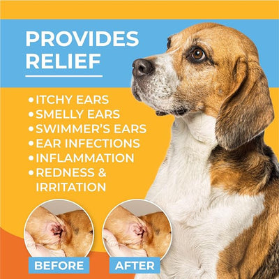 Paw Science Dog Ear Cleaner - Cat & Dog Ear Infection Treatment - Medicated Pet Ear Wash, Flush, and Cleaning Solution for Dogs and Cats - Remedy for Itchy Yeast Relief