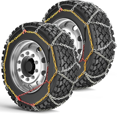 Snow Chains,Tire Chains for Car Pickup Suv Truks,Easy Installation,Use Snow Ices and Mud,for Tire Width 215 225 235 245mm and More-Set of 2