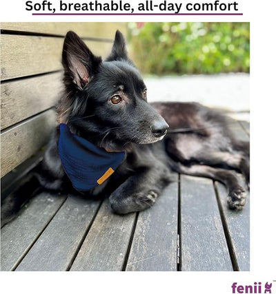 Premium Cotton Dog Bandanas - 2 Pack - Adjustable Fit - Washable - for Small, Medium & Large Breeds - Girl & Boy Dog Accessories - Multiple Sizes (Midnight Blue & Slate Blue, Small)