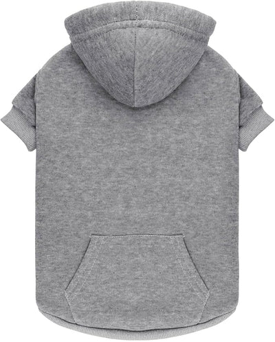 Dog Sweaters for Medium Dogs,Dog Hoodie Sweater Solid Soft Brushed Fleece Pet Clothes Pet Hoodie Sweatshirt with Pocket(Grey-M)
