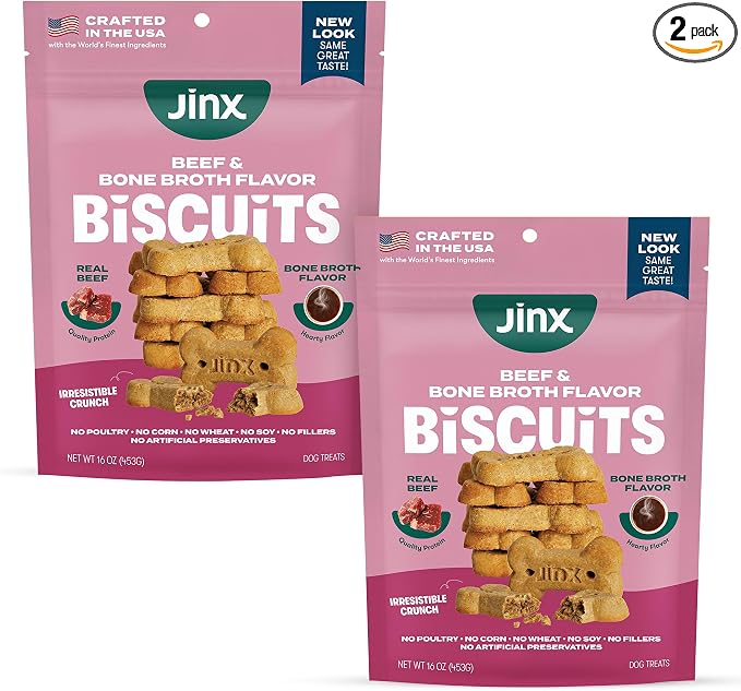 Oven-Baked Beef Bone Broth Biscuit Dog Treats Bundle - Pack of 2
